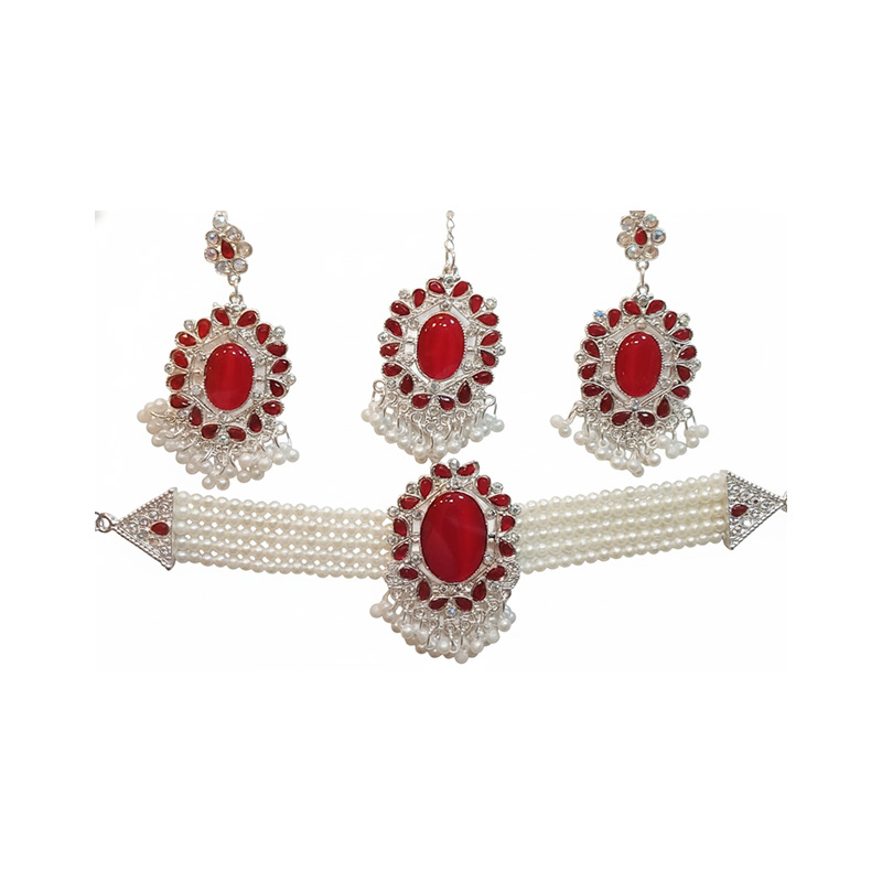 Picture of akik stone choker necklaces with tikli and ear rinngs . women jewellery , ornaments choker Picture of akik stone choker necklaces with tikli and ear rinngs . women jewellery , ornaments choker