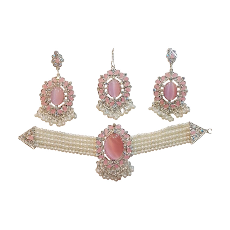 Picture of akik stone choker necklaces with tikli and ear rinngs . women jewellery , ornaments choker Picture of akik stone choker necklaces with tikli and ear rinngs . women jewellery , ornaments choker