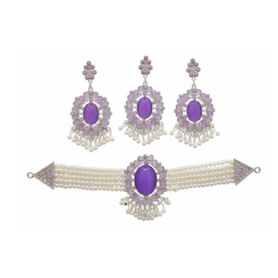 Picture of akik stone choker necklaces with tikli and ear rinngs . women jewellery , ornaments choker Picture of akik stone choker necklaces with tikli and ear rinngs . women jewellery , ornaments choker