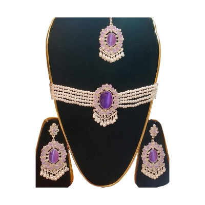 Picture of akik stone choker necklaces with tikli and ear rinngs . women jewellery , ornaments choker Picture of akik stone choker necklaces with tikli and ear rinngs . women jewellery , ornaments choker