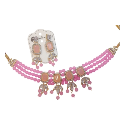 Picture of Jewel Addiction Gold Plated Polki Kundan And Pearls Choker Necklace Set White Picture of Jewel Addiction Gold Plated Polki Kundan And Pearls Choker Necklace Set White