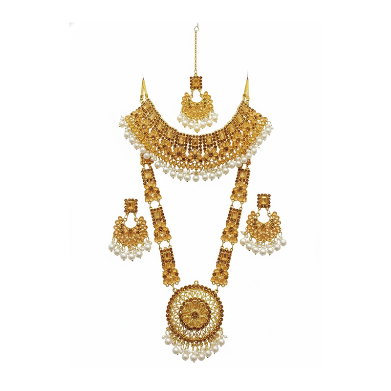 Picture of Jewel Addiction Gold Plated Polki Kundan And Pearls Choker Necklace Set White Picture of Jewel Addiction Gold Plated Polki Kundan And Pearls Choker Necklace Set White