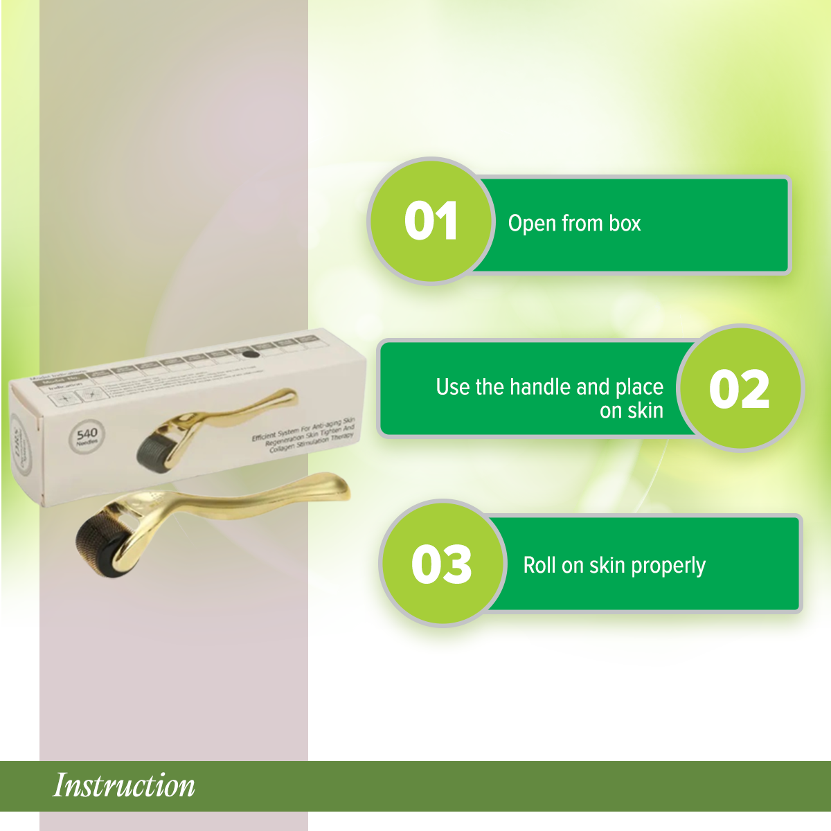 Picture of Derma Roller - 0.5 mm - Golden