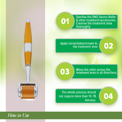 Picture of ZGTS Derma Roller - 0.5 mm - Golden and White