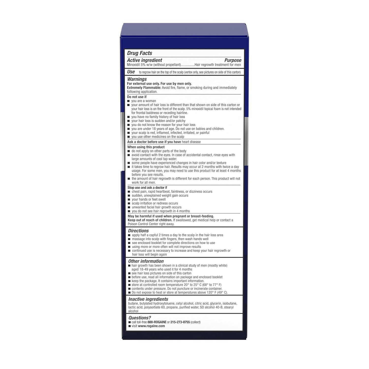 Picture of Rogaine minoxidil foam 5% (one month supply)(no box)