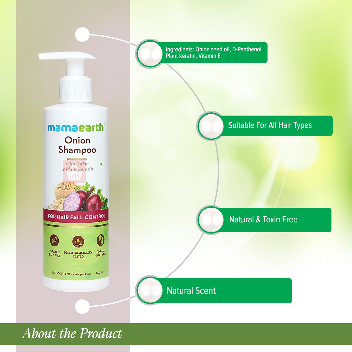 Picture of Mamaearth "Onion Hair Fall Shampoo For Hair Growth & Hair Fall Control(250 Ml)