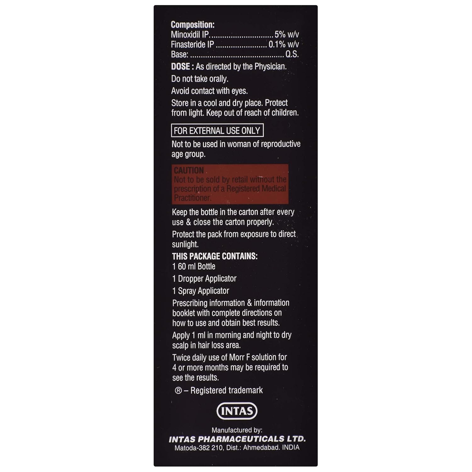 Picture of Morr F 5% Topical Solution (60 ml) For Hair Regrowth (seal open box)