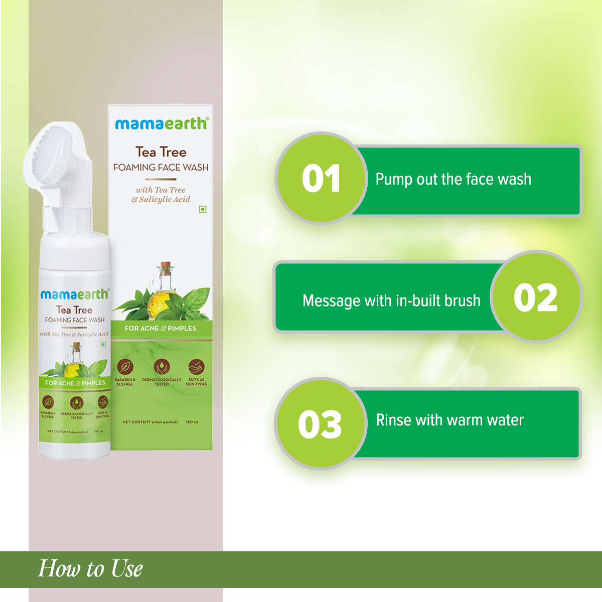 Picture of Mamaearth Tea Tree Foaming Face Wash with Tea Tree & Salicylic Acid for Acne & Pimples – 150ml