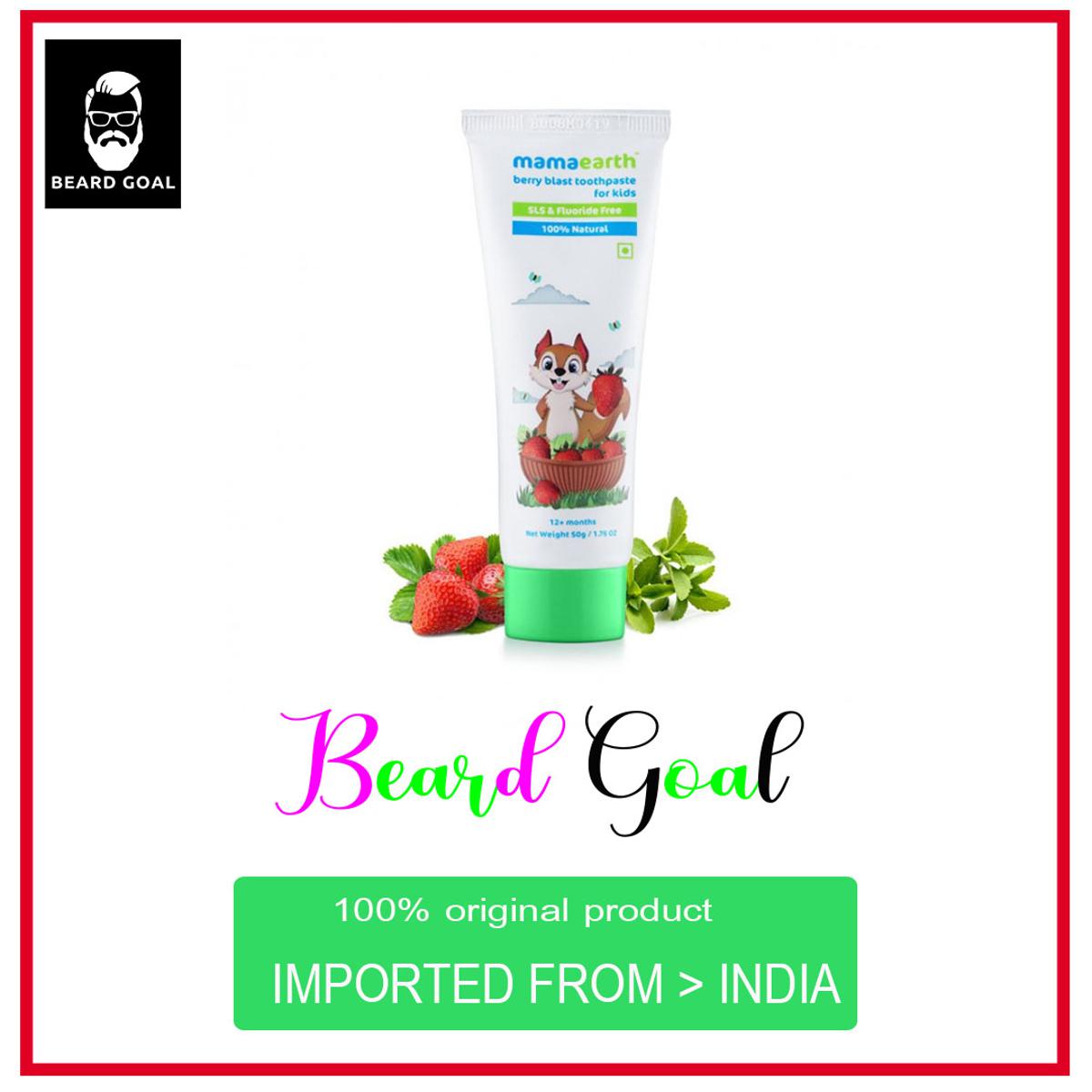 Picture of Mamaearth 100% Natural Berry Blast Kids Toothpaste 50 Gm, Fluoride Free, SLS Free, No Artificial Flavours, Best for baby