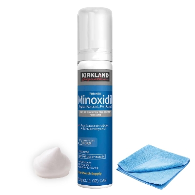 Picture of Kirkland minoxidil Foam Mens hair and beard regrowth 5% -1 Month supply