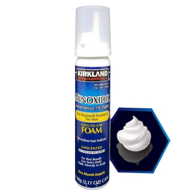 Picture of Kirkland minoxidil Foam Mens hair and beard regrowth 5% -1 Month supply