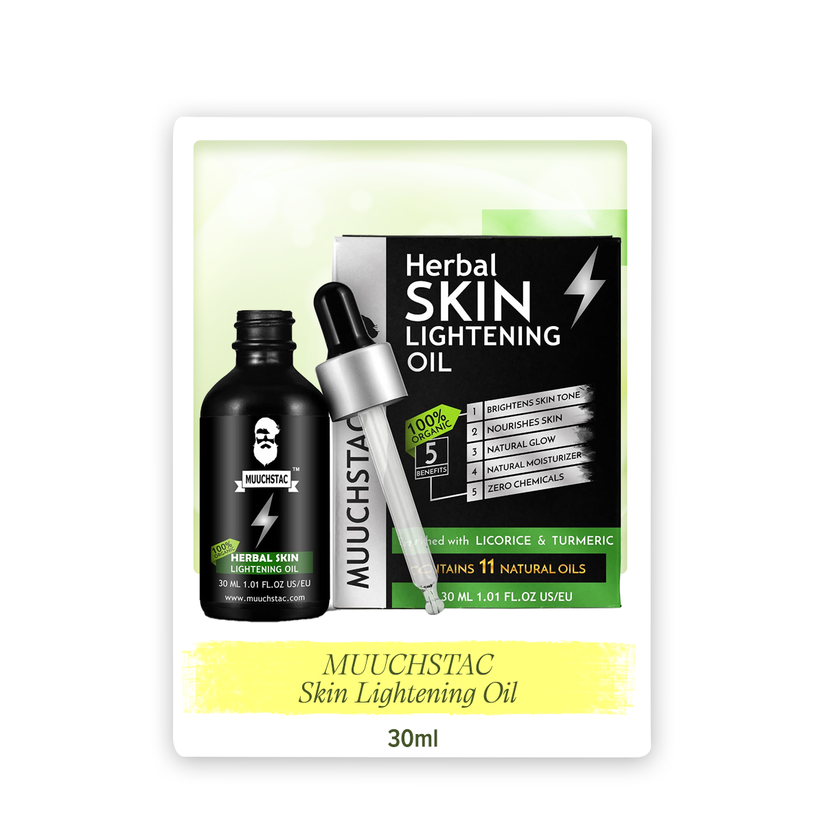 Picture of Muuchstac Herbal Skin Lightening Oil, Skin Detox, Natural De-Tan, Skin Brightening, Moisturize The Dry Skin, Daily use - 30 ML
