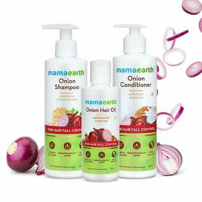 Picture of Mamaearth Anti Hair Fall comboo (Onion Hair Oil + Shampoo + Conditioner)