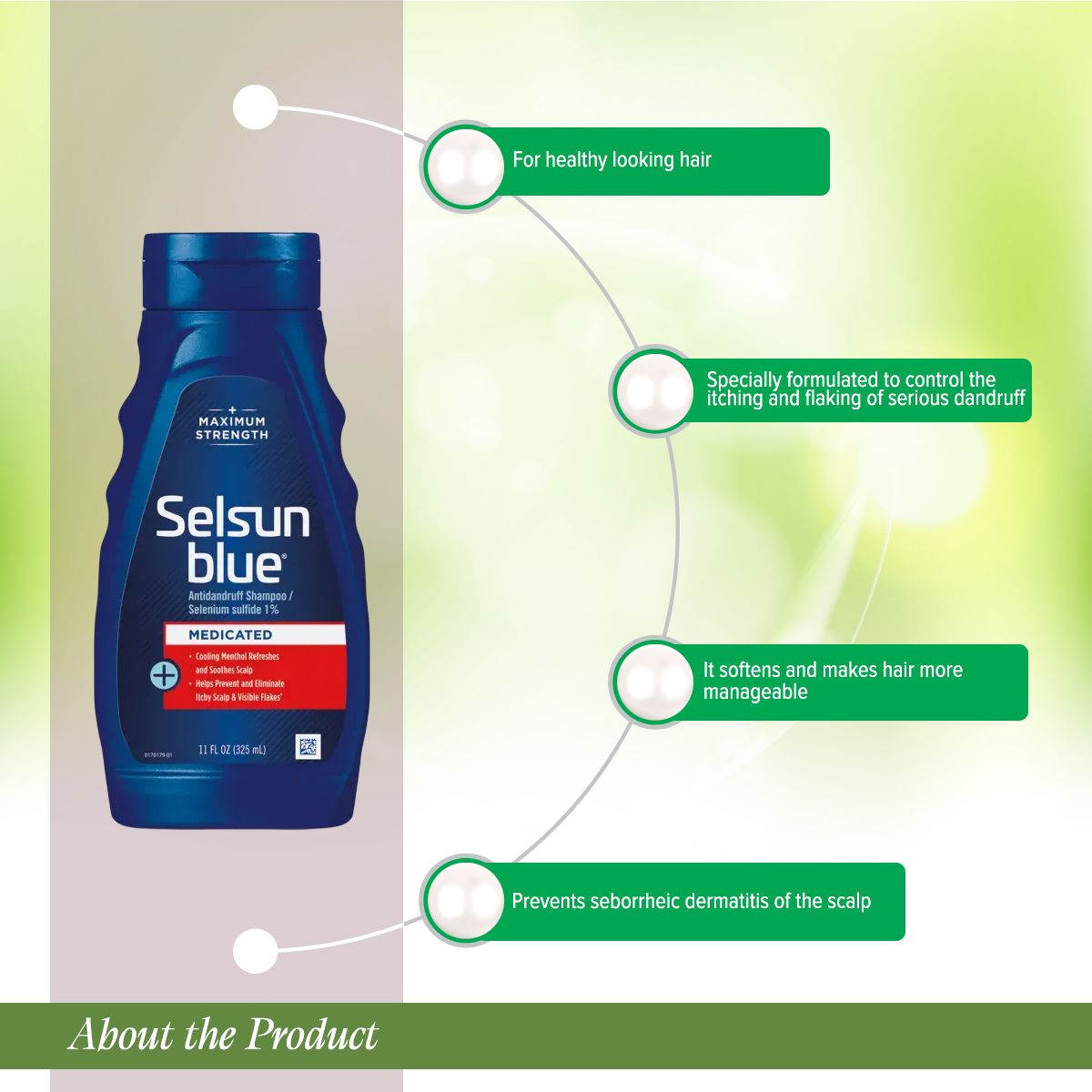 Picture of Selsun Blue Maximum Strength Dandruff Shampoo -325 ml