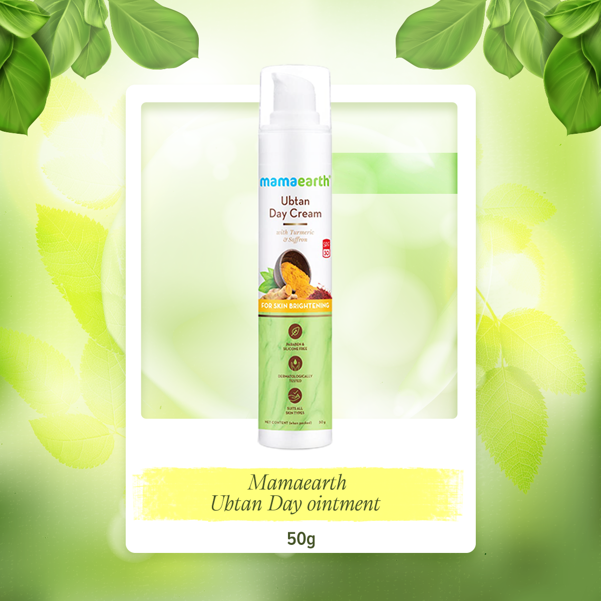 Picture of Mamaearth Ubtan Day ointment with SPF 30 with Turmeric & Saffron for Skin Brightening-50 g