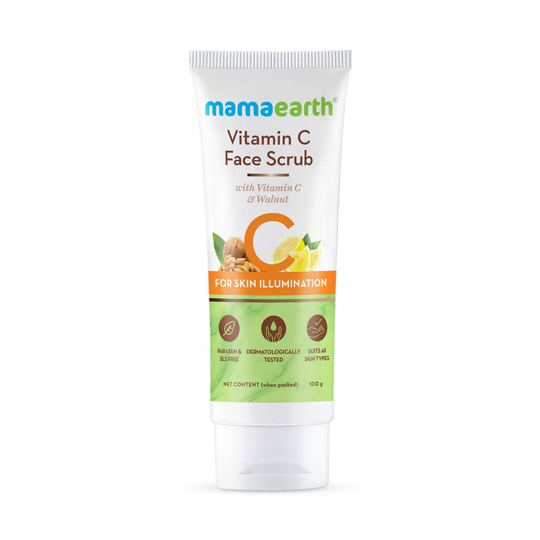 Picture of Mamaearth Vitamin C Face Scrub for Glowing Skin, With Vitamin C and Walnut For Skin Illumination-100 g