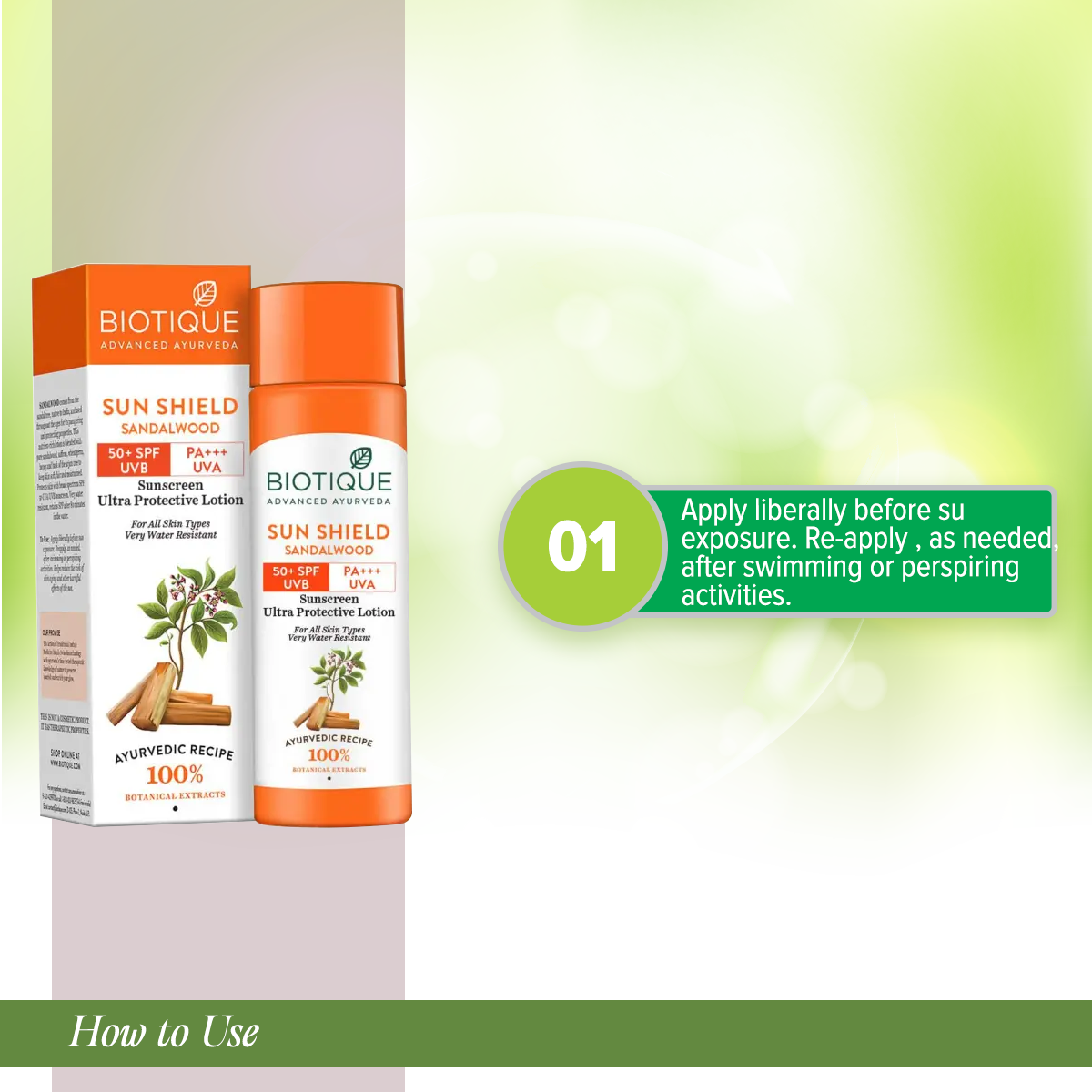 Picture of Biotique Bio Sandalwood 50+ SPF UVA/UVB Sunscreen Ultra Soothing Face Lotion-120 ml