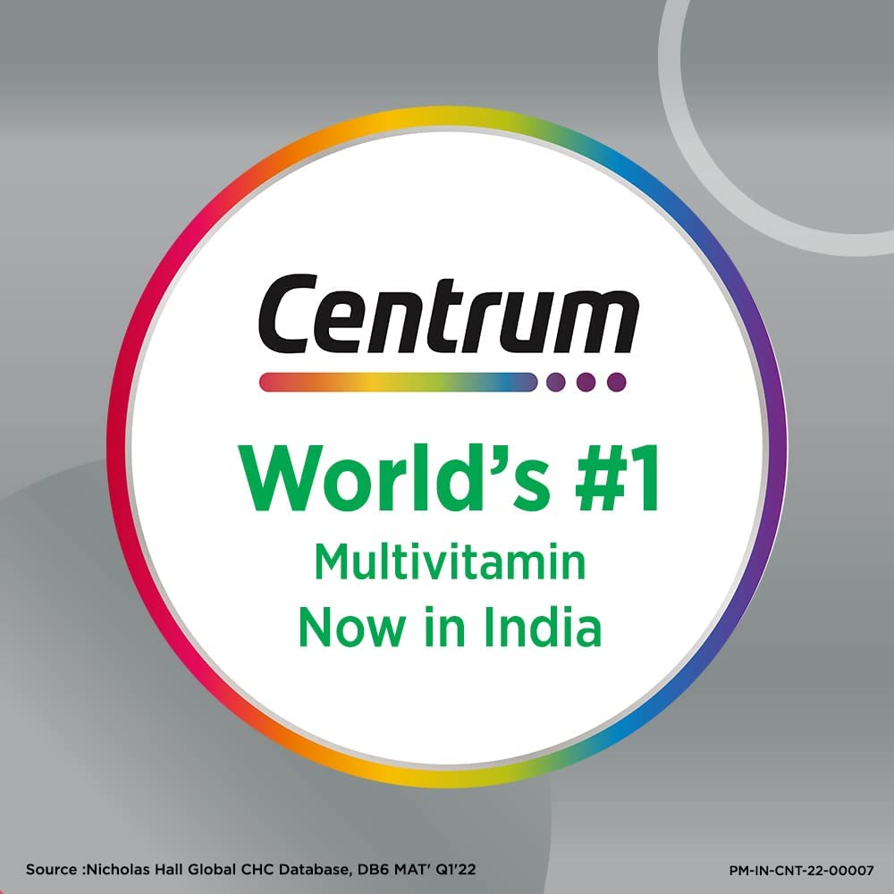Picture of Centrum Adult 50+, World's No.1 Multivitamin with Calcium, Vitamin D3 & 21 other Nutrients for Overall Health, Strong Joints & Heart Health (Veg) 30 Tablets