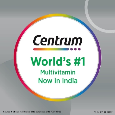 Picture of Centrum Adult 50+, World's No.1 Multivitamin with Calcium, Vitamin D3 & 21 other Nutrients for Overall Health, Strong Joints & Heart Health (Veg) 30 Tablets