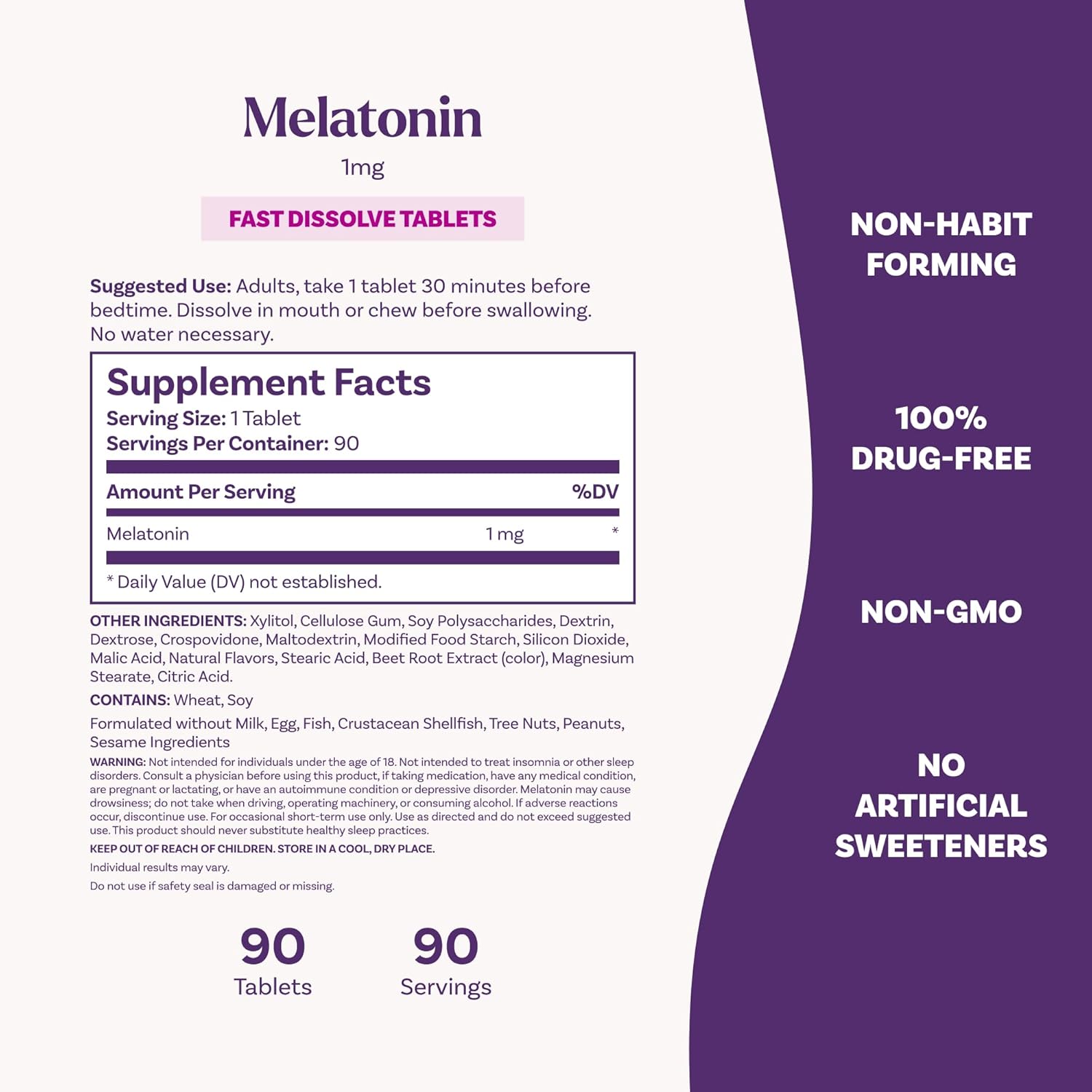 Picture of Natrol Melatonin Fast Dissolve Maximum Strength Strawberry Flavor 1mg-90 Count