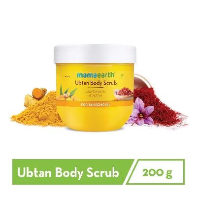 Picture of Mamaearth Ubtan Body Scrub with Turmeric and Saffron for Tan Removal -200 g