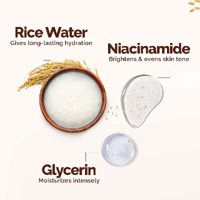 Picture of Mamaearth Rice Dewy Bright Light Moisturizing Cream With Rice Water & Niacinamide For Glass-Skin 200G |For Face, Hands & Body|24H Long-Lasting Moisturization|Non-Greasy Quick Absorbing, All Skintypes