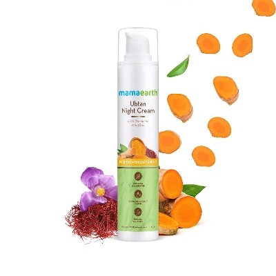 Picture of Mamaearth Ubtan Night ointment for glowing skin with Turmeric & Saffron for Skin Brightening-50 g
