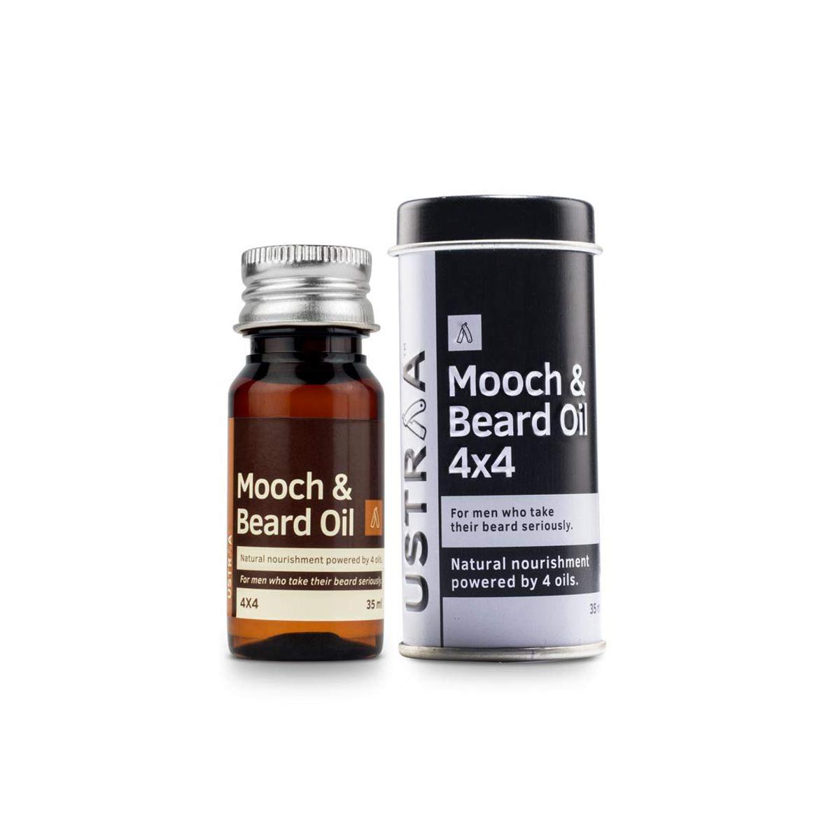 Picture of Ustraa Mooch and Beard Oil 4x4 for Beard nourishment and care - 35 ml