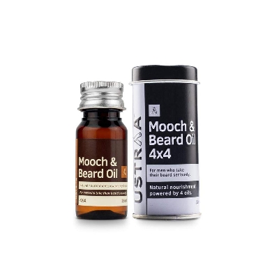 Picture of Ustraa Mooch and Beard Oil 4x4 for Beard nourishment and care - 35 ml