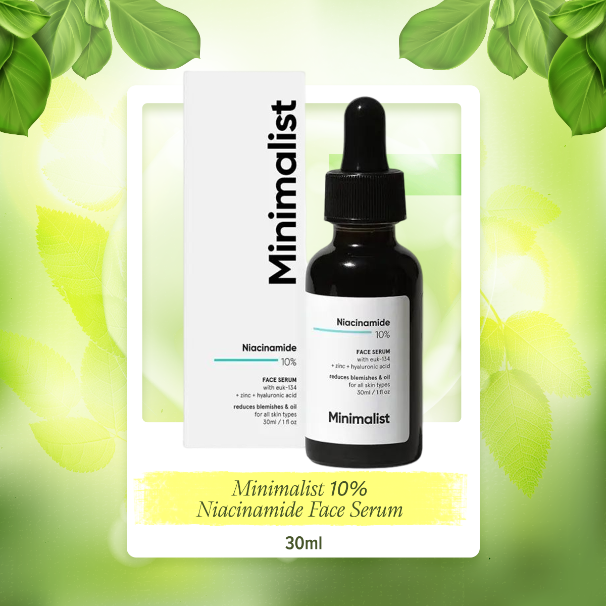 Picture of Minimalist 10% Niacinamide Face Serum for Acne Marks, Blemishes & Oil Balancing with Zinc | Skin Clarifying Anti Acne Serum for Oily & Acne Prone Skin -30 ml