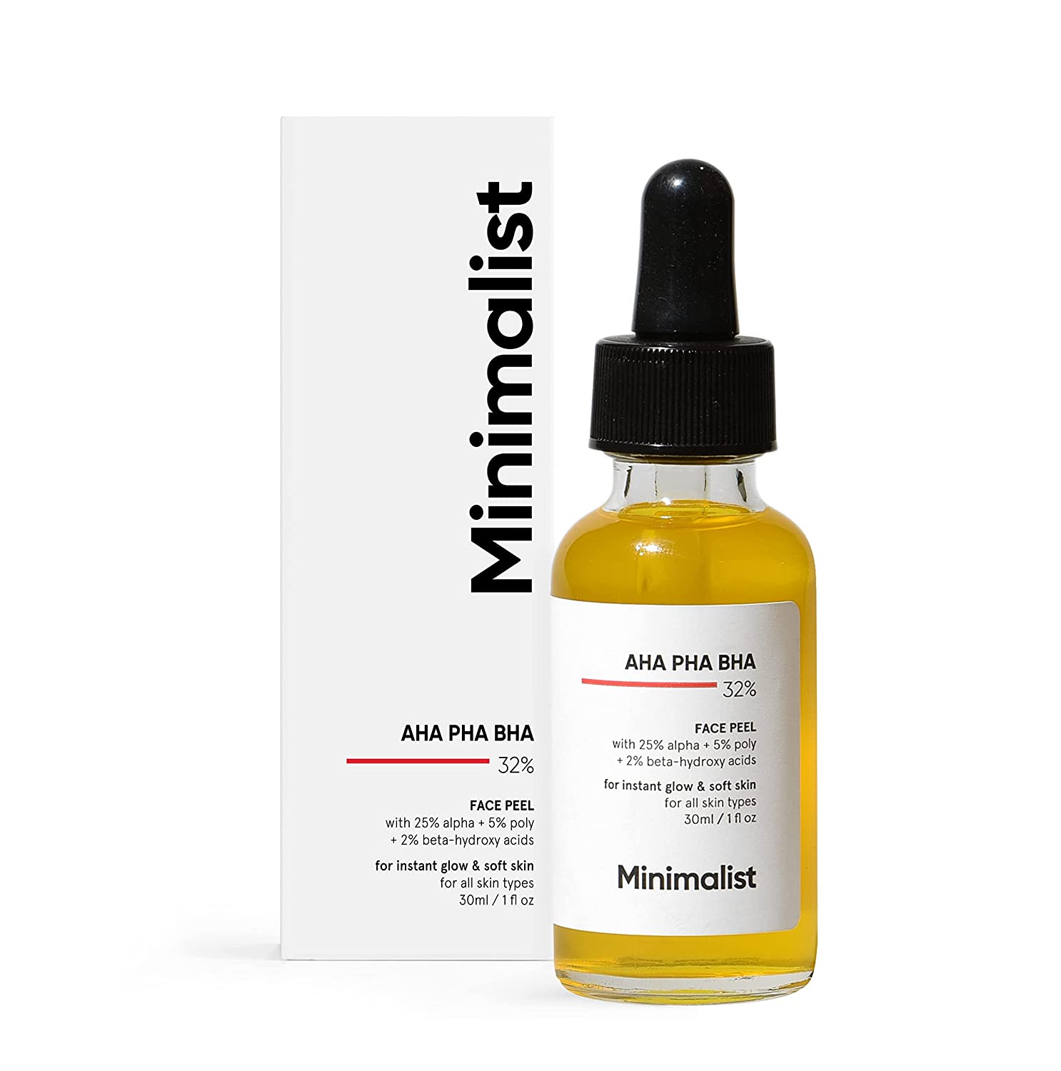 Picture of Minimalist 25 % AHA + 2% BHA + 5% PHA Peeling Solution for Glowing Skin, Smooth Texture & Pore Cleansing-30 ml