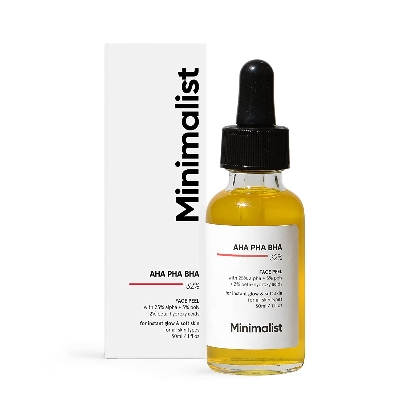 Picture of Minimalist 25 % AHA + 2% BHA + 5% PHA Peeling Solution for Glowing Skin, Smooth Texture & Pore Cleansing-30 ml