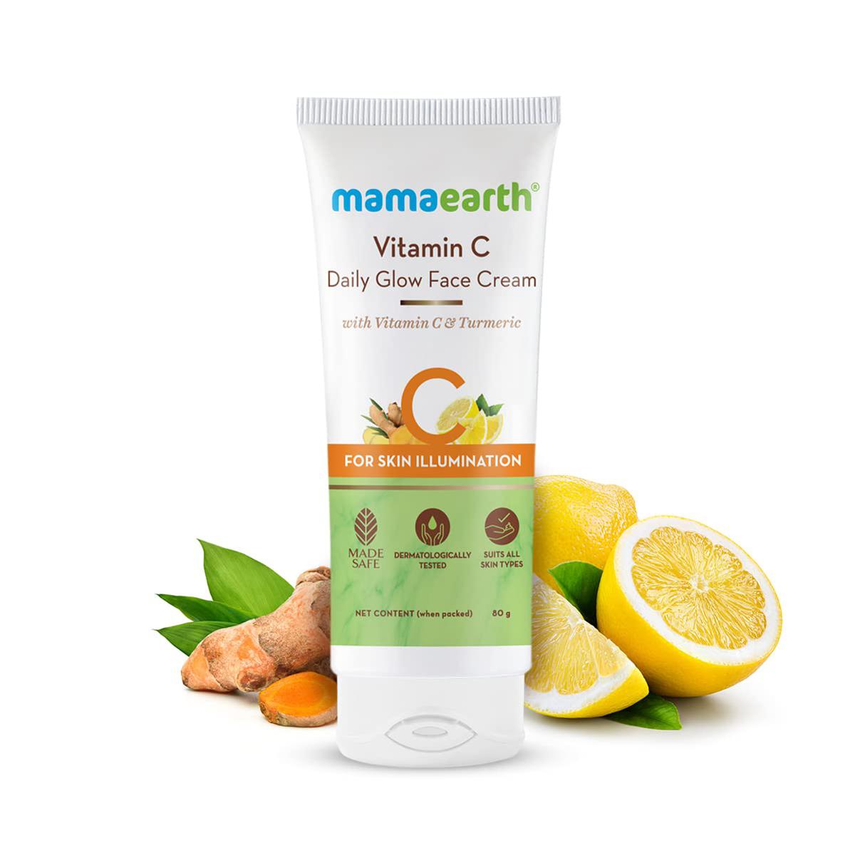 Picture of Mamaearth Vitamin C Daily Glow Face ointment With Vitamin C & Turmeric for Skin Illumination-80 g
