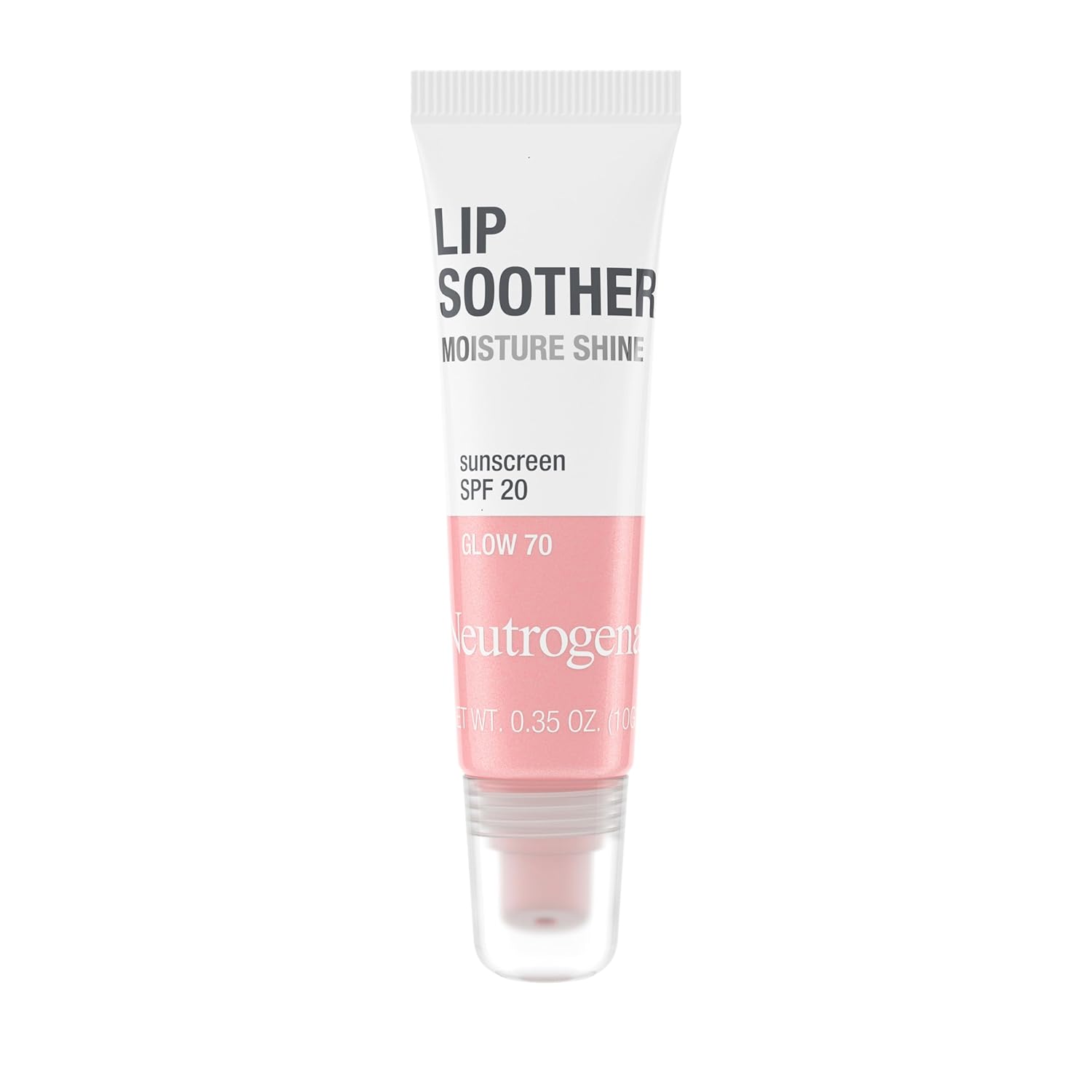 Picture of Neutrogena MoistureShine Lip Soother Gloss with SPF 20 Sun Protection, High Gloss Tinted Lip Moisturizer with Hydrating Glycerin and Soothing Cucumber for Dry Lips, Glow 70, .35 oz  (USA)
