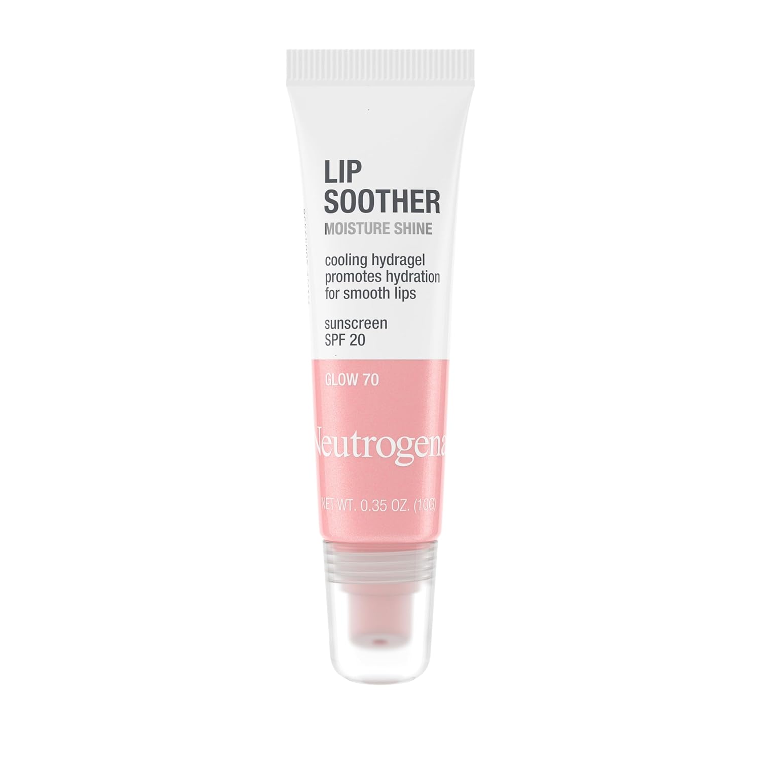 Picture of Neutrogena MoistureShine Lip Soother Gloss with SPF 20 Sun Protection, High Gloss Tinted Lip Moisturizer with Hydrating Glycerin and Soothing Cucumber for Dry Lips, Glow 70, .35 oz  (USA)