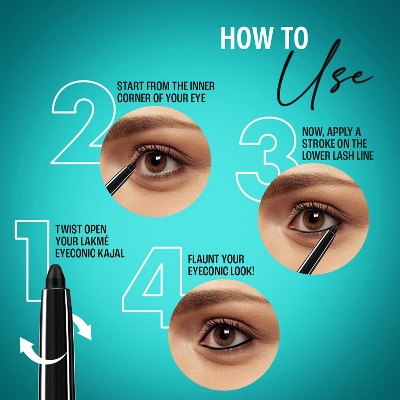 Picture of Lakme Eyeconic Kajal Deep Black Long-lasting Eye Makeup for Women
