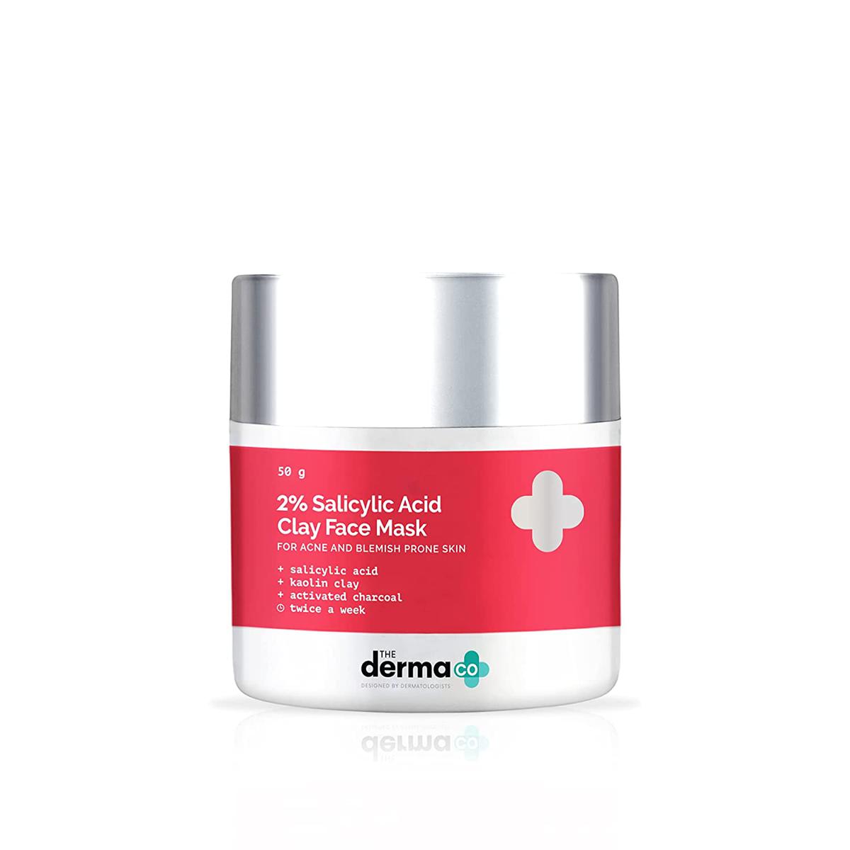 Picture of The Derma Co 2% Salicylic Acid Clay Face Mask for Men and Women for Acne & Blemish Prone Skin - 50 g(dermaco)