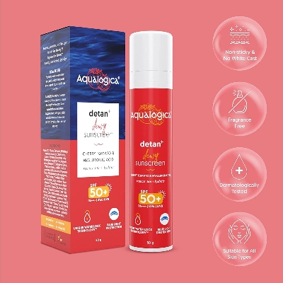 Picture of Aqualogica Detan Dewy Sunscreen with Cherry Tomato & Hyaluronic Acid with SPF 50 & PA++++ - 50g