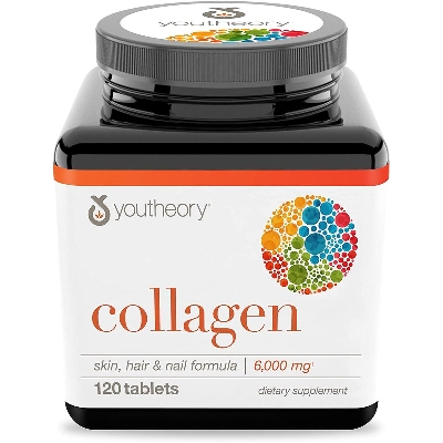 Picture of Youtheory Collagen with Vitamin C, Advanced Hydrolyzed Formula -120 counts
