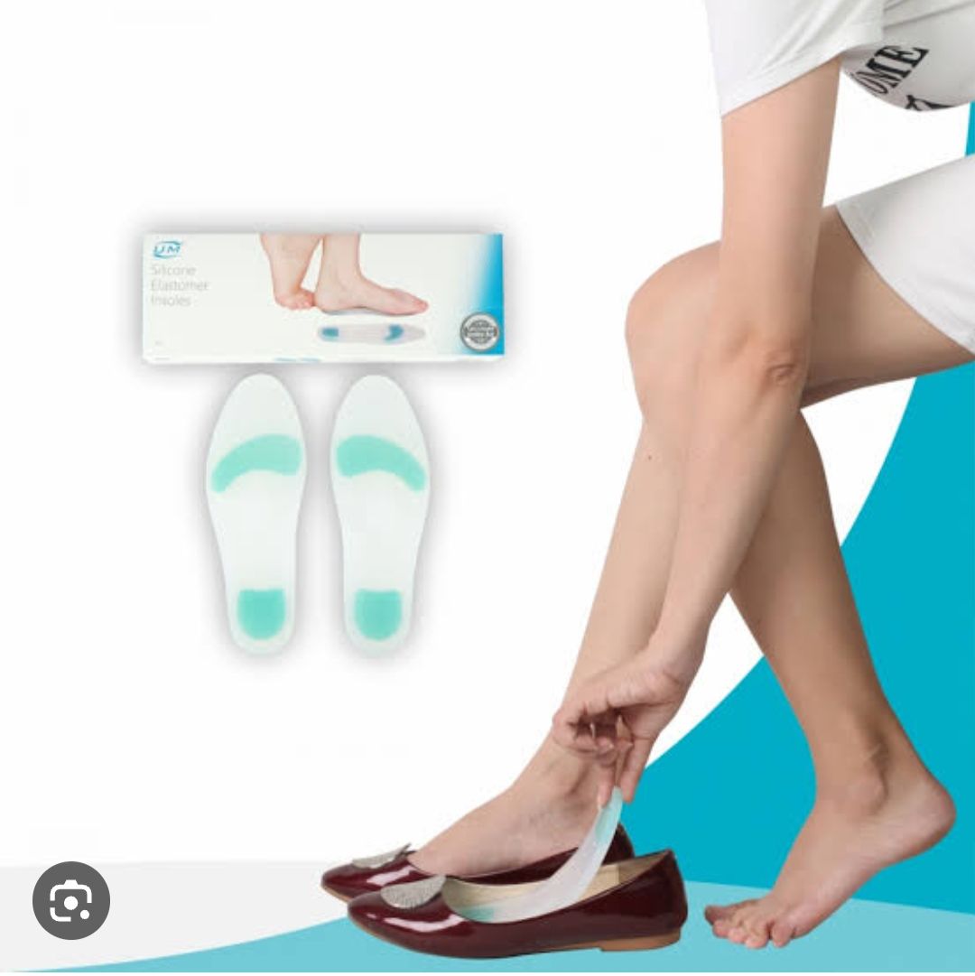 Picture of UM Silicone Elastomer Insole (The green gel inserts relief pressure on painful heel area)