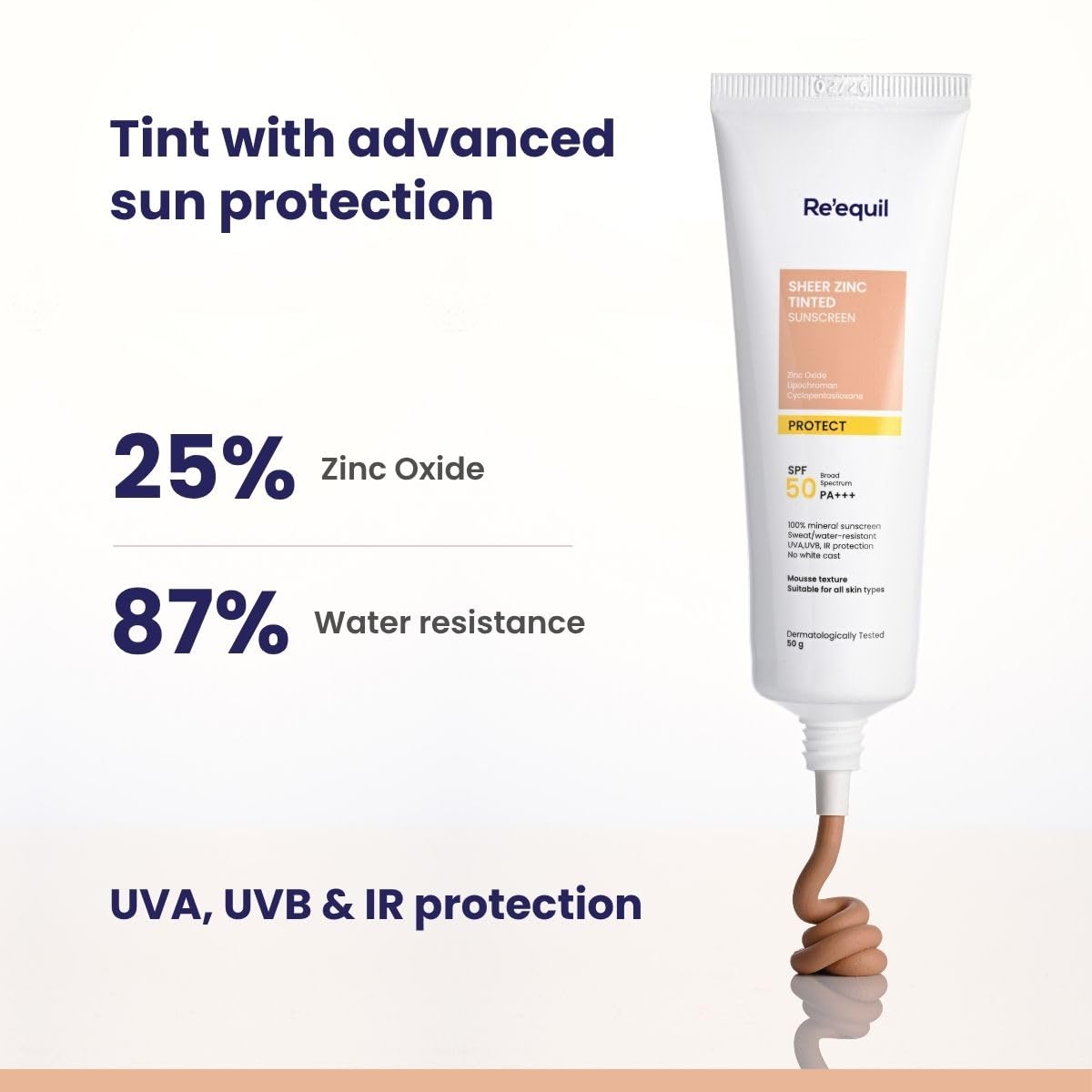 Picture of Re'equil Sheer Zinc Tinted Mineral based Sunscreen-50 gram