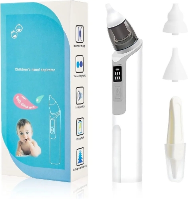 Picture of Baby Nasal Aspirator Electric Safe Hygienic Nose Cleaner Silicone Snot Sucker For Newborn Infant Toddler Child  kid 2 Adjustment