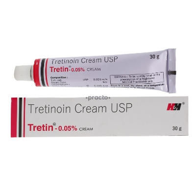 Picture of Tretin 0.05% Cream for treatment of acne a common skin condition that occurs-30 gram