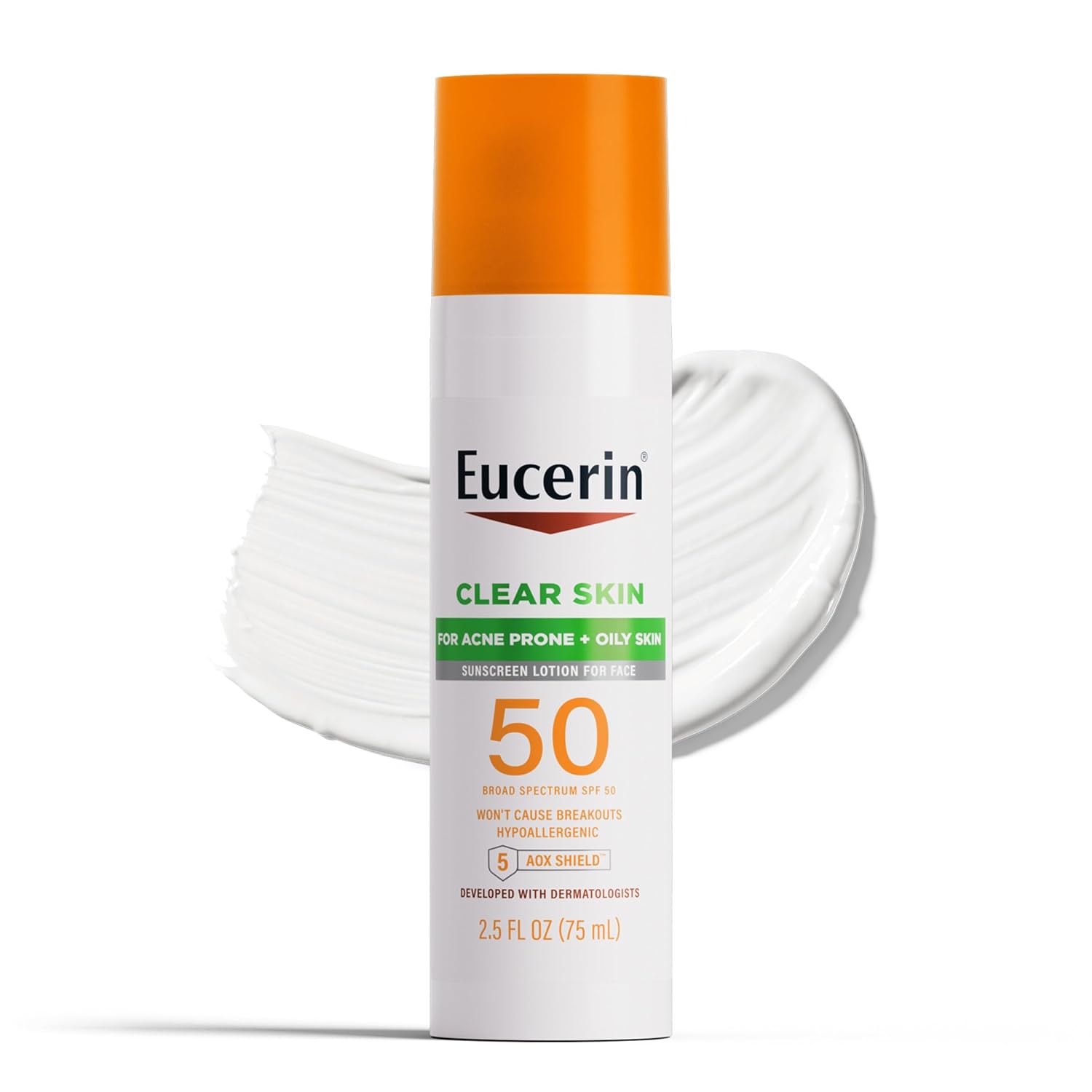 Picture of Eucerin Sun Oil Control SPF 50 Face Sunscreen Lotion with Oil Absorbing Minerals, 2.5 Fl Oz Bottle