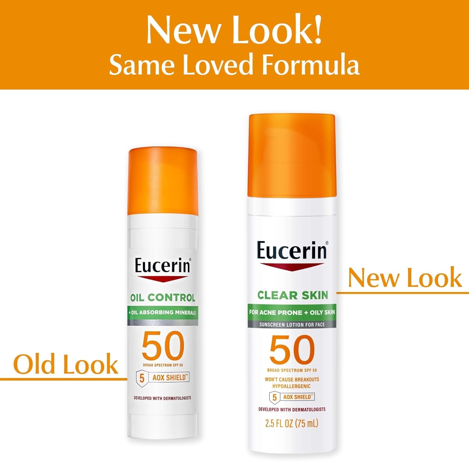 Picture of Eucerin Sun Oil Control SPF 50 Face Sunscreen Lotion with Oil Absorbing Minerals, 2.5 Fl Oz Bottle