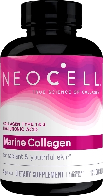 Picture of NeoCell Marine Collagen, Hyaluronic Acid, Vitamin C, Magnesium, & Zinc, Hydrates Skin & Helps Prevents Collagen Depletion, Non-GMO, Gluten Free, Paleo Friendly, Hydrates Skin, Type 1 & 3, 120 Capsules