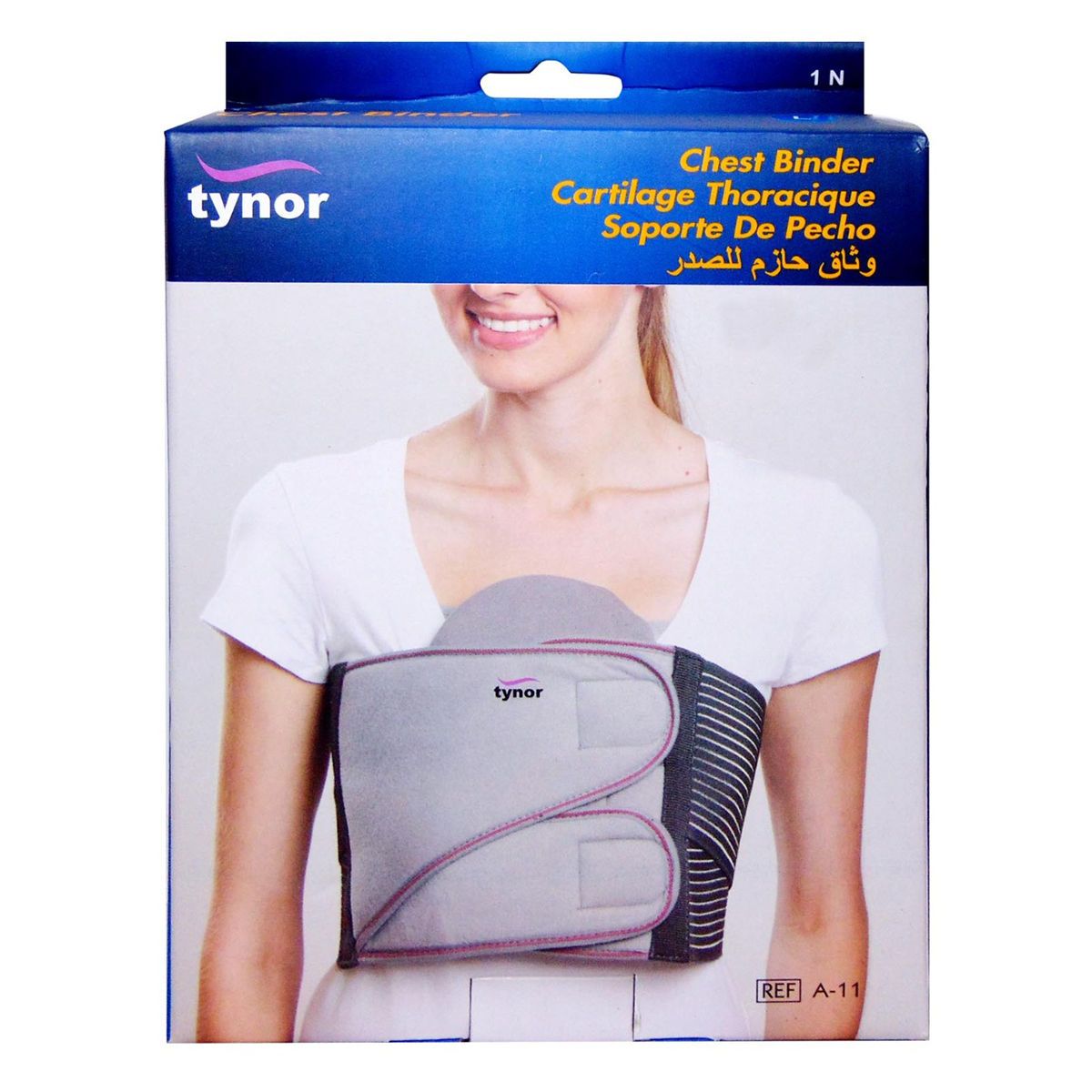 Picture of Tynor Chest Binder , Grey,1Unit Picture of Tynor Chest Binder , Grey,1Unit