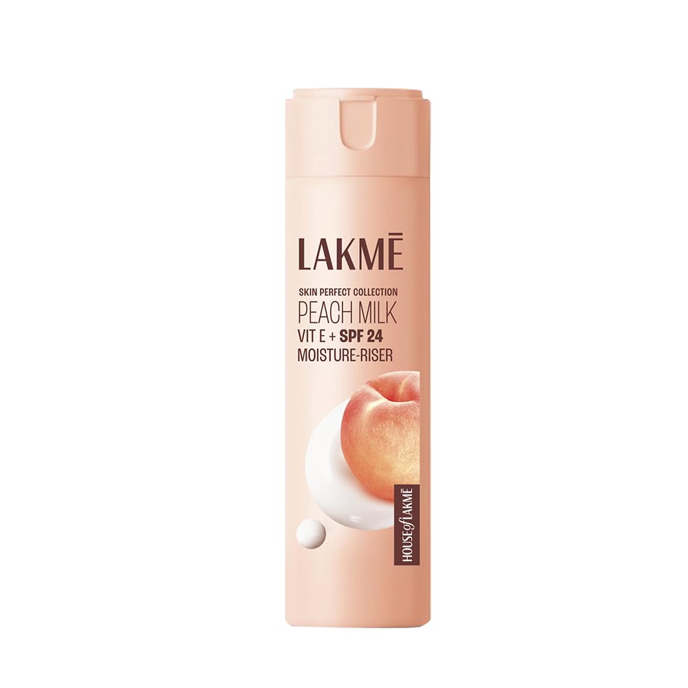 Picture of Lakme Peach Milk Moisturizer SPF 24 Sunscreen Lotion,Locks Moisture For 12 Hrs,Sun Protection-120 ml