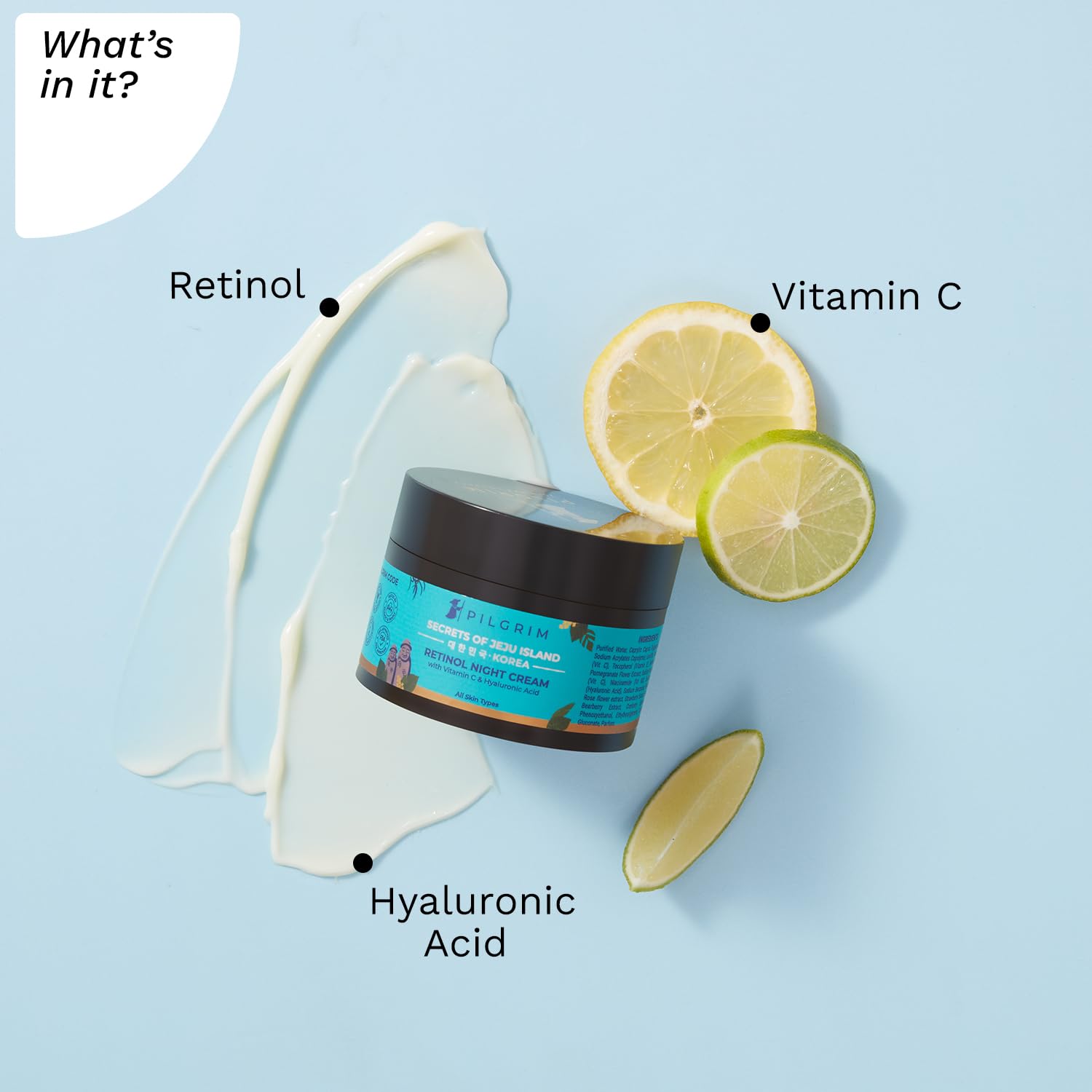 Picture of PILGRIM Korean Retinol AntiAging Night Cream with Hyaluronic Acid & Vitamin -50 gram