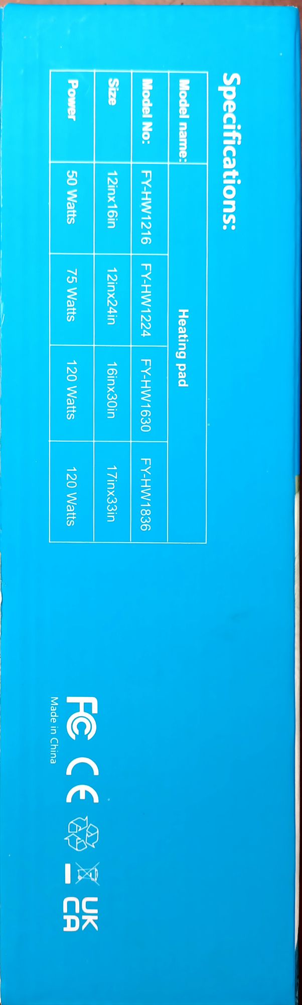 Picture of Electrical Heating pad Instructions